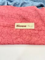 Jessi (Mul chanderi saree) - Ice blue & Coral - Image 3