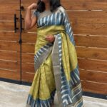 Gulabi (Kattam Tussar silk) - Sheen green