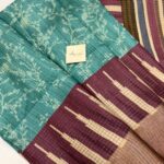 Gulabi (Kattam Tussar silk) - Sea blue