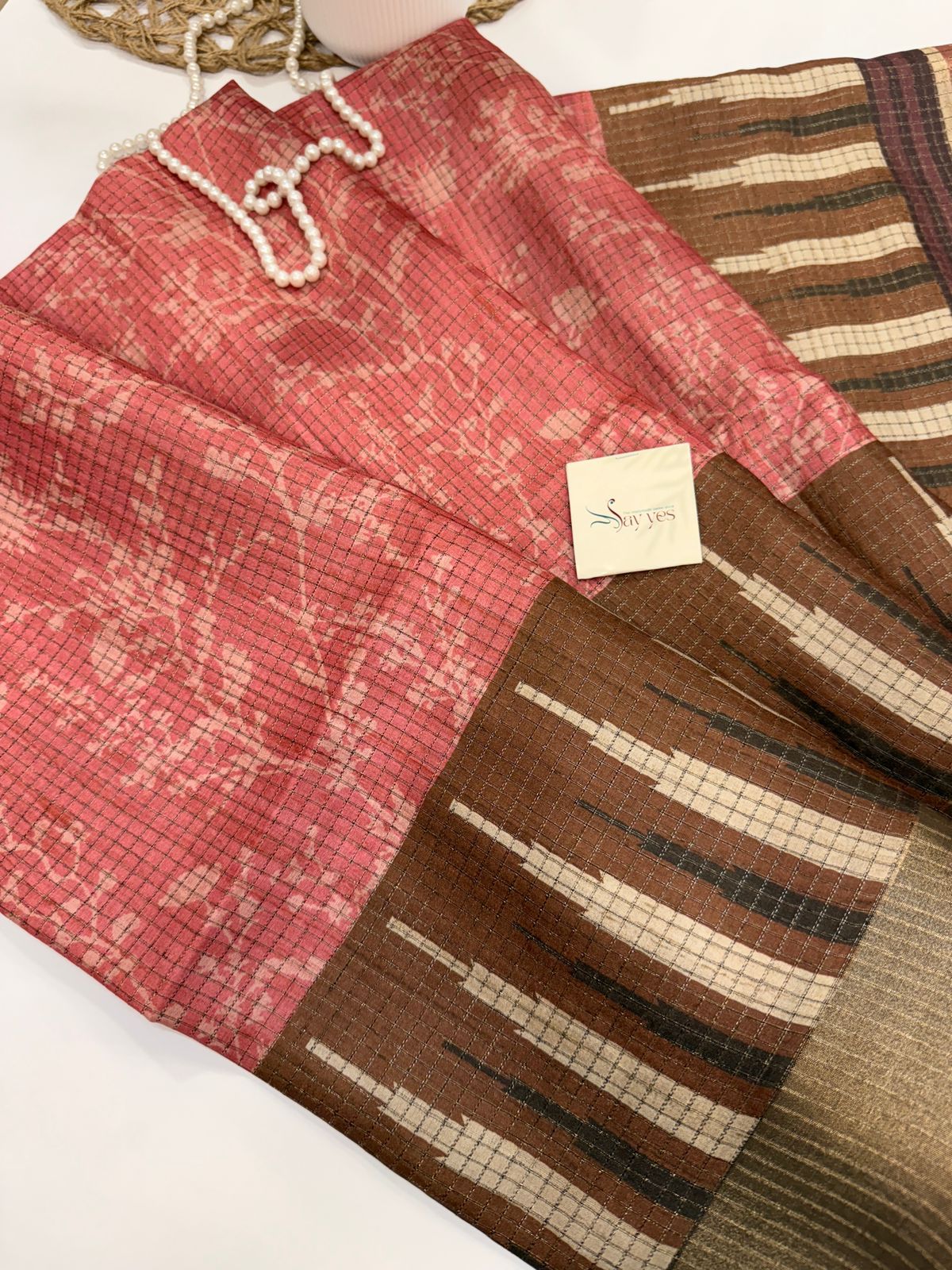 IMG-20250822-WA0017 Gulabi (Kattam Tussar silk) - Peach - Image 1