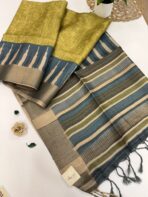 Gulabi (Kattam Tussar silk) - Sheen green - Image 5