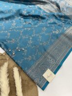 Suchitra (semi silk saree) - Teal blue - Image 2