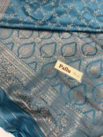 Suchitra (semi silk saree) - Teal blue - Image 4