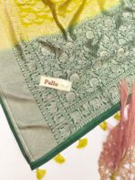 Sithara (Banarasi soft silk) - Yellow & Green - Image 2