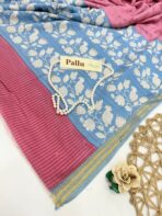 Jessi (Mul chanderi saree) - Maroon & Blue - Image 2