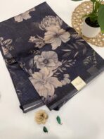 Janet (Semi-silk blend saree) - Navy - Image 2