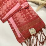 Raaga (Ikat woven Mul tissue) - Flame red