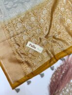 Sithara (Banarasi soft silk) - Grey & Caramel - Image 2