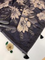 Janet (Semi-silk blend saree) - Navy