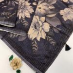Janet (Semi-silk blend saree) - Navy