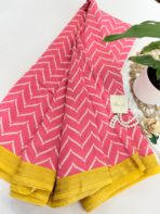 Jessi (Mul chanderi saree) - Peach & Sunshine