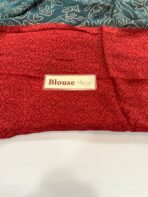 Jessi (Bandini Mul chanderi saree) - Steel teal & Deep Red - Image 3