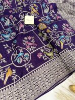 Amritha (Banarasi Paithani) - Twilight purple - Image 2