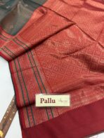 Aurelia (Soft tissue silk) - Bottle green & Red - Image 3