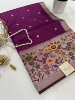 Paithani Heritage silk - Grape Wine - Image 4