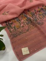 Samyuktha (Pure Organza-cotton blend) - Dusty peach - Image 5