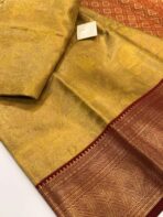 Chandrika (Kancheevaram tissue silk) - Gold & Maroon - Image 4