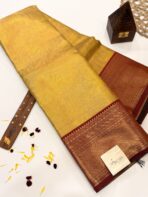 Chandrika (Kancheevaram tissue silk) - Gold & Maroon - Image 3