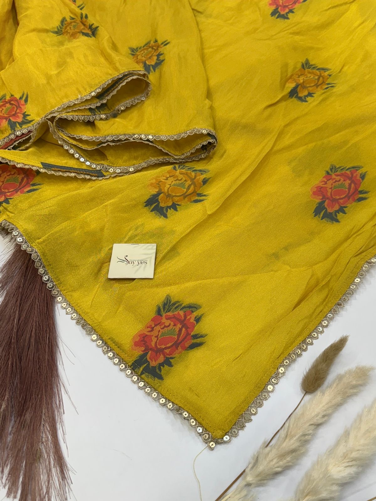 5efb4419-4d5c-4b5b-8d3b-ea10780ef091 Madhubala (Butterflow Viscose) - Mustard yellow - Image 1