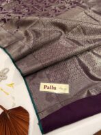 Meyyazhagi (Semi silk saree) - Deep purple - Image 3