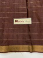 Maple leaves (Chanderi silk) - True blue - Image 4