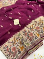 Aaradhana (Paithani Heritage silk) - Deep wine - Image 2
