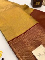 Chandrika (Kancheevaram tissue silk) - Gold & Maroon - Image 2