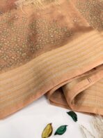 Kushi (Banarasi tissue silk) - Cantaloupe - Image 3