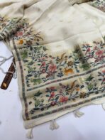 Aaradhana (Paithani Heritage silk) - Pearl white - Image 3