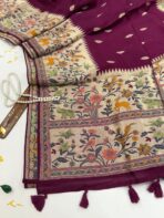 Aaradhana (Paithani Heritage silk) - Deep wine - Image 4