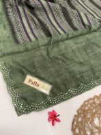 Aathmika (Handloom Tussar) - Forest Green - Image 4