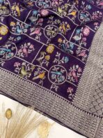 Amritha (Banarasi Paithani) - Twilight purple - Image 3