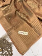 Kushi (Banarasi tissue silk) - Cantaloupe - Image 4