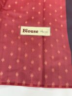 Thaaragai (Semi silk saree) - Deep plum & Coral - Image 5