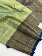 Kannagi (Kanchi silk-blend) - Green & Blue