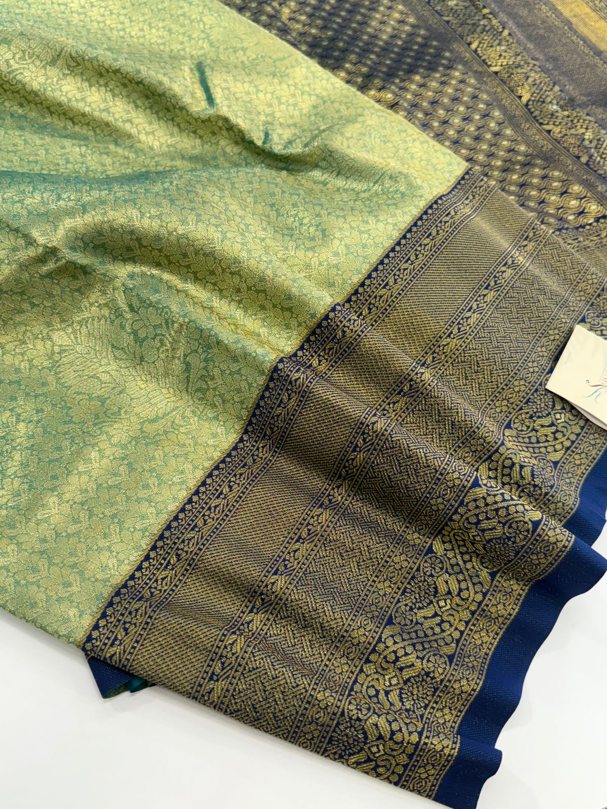 IMG-20250917-WA0001 Kannagi (Kanchi silk-blend) - Green & Blue - Image 1