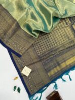 Kannagi (Kanchi silk-blend) - Green & Blue - Image 2