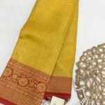 Meenakshi (Kanchi silk-blend) - Yellow & Red