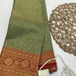 Meenakshi (Kanchi silk-blend) - Green & Red