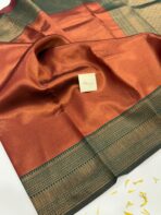 Aurelia (Soft tissue silk) - Red & Bottle green
