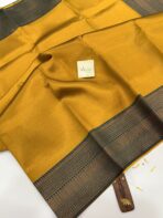 Aurelia (Soft tissue silk) - Yellow & Bottle green