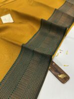 Aurelia (Soft tissue silk) - Yellow & Bottle green - Image 3