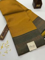 Aurelia (Soft tissue silk) - Yellow & Bottle green - Image 2