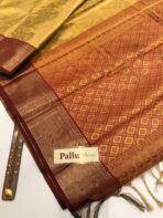 Chandrika (Kancheevaram tissue silk) - Gold & Maroon - Image 5