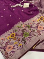 Paithani Heritage silk - Grape Wine - Image 3