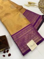 Dakshayini (Kancheevaram soft silk) - Honey gold & Purple