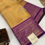 Dakshayini (Kancheevaram soft silk) - Honey gold & Purple
