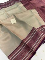 Aurelia (Soft tissue silk) - Ice blue & Magenta - Image 2