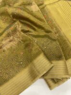 Kushi (Banarasi tissue silk) - Olive green