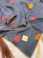 Madhubala (Butterflow Viscose) - Indigo blue